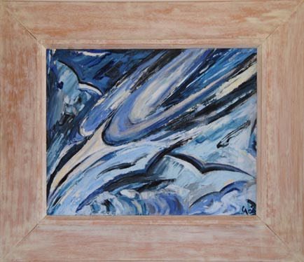 Soaring Gulls in a Blue Sky